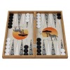 HBS GAMES Zebra Illusions Design Backgammon Limited Edition Stratégie Jeu de société Jeu de dés 48 cm en bois avec pions acry
