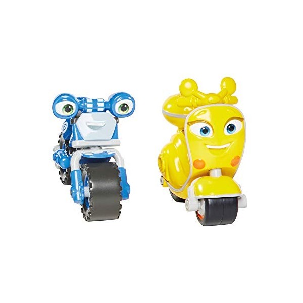 Ricky Zoom Figurines de Motos Loop & Scootio, Jouets à Collectionner Pack de 2 Véhicules Miniatures à Roues Libres, pour Enfa
