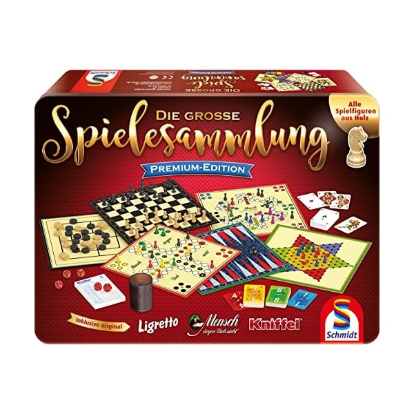 Schmidt Spiele 49197 La Grande Collection de Jeux Premium Edition Dans Une Boîte en Métal Exclusivité sur Amazon