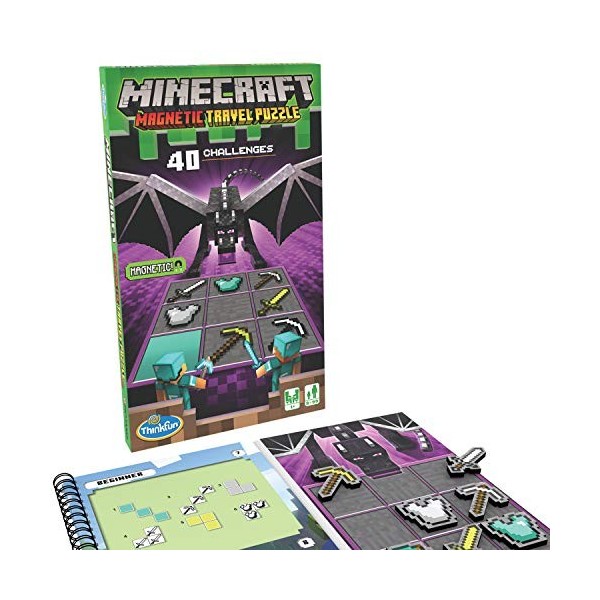 Thinkfun Minecraft Puzzle de Voyage magnétique Challenge Logic Brain Jeu et STEM Jouet pour Enfants à partir de 8 Ans