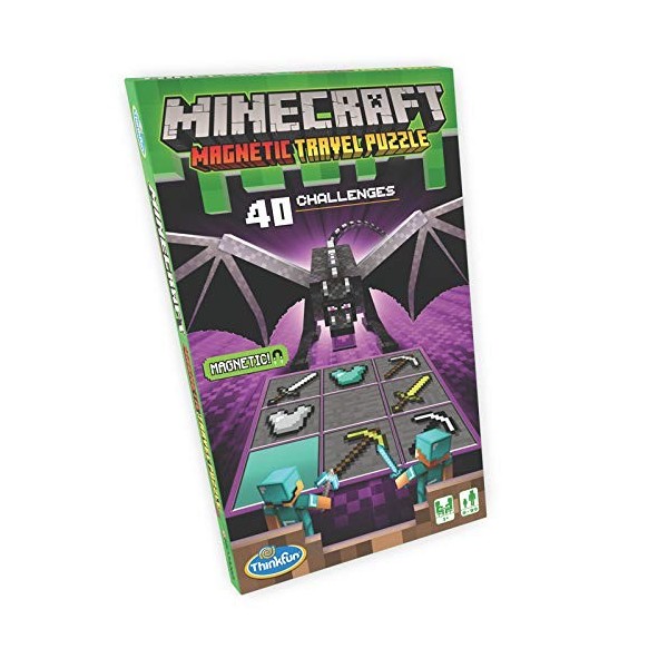 Thinkfun Minecraft Puzzle de Voyage magnétique Challenge Logic Brain Jeu et STEM Jouet pour Enfants à partir de 8 Ans