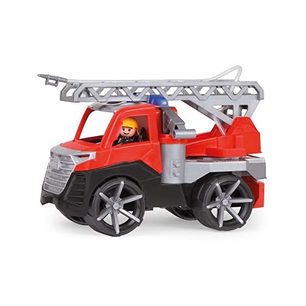 LENA- TRUXX Pompiers, env. 28 cm, Camion échelle Pliable, Lance à Eau et Figurine Mobile, Enfants à partir de 2 Ans, véhicule