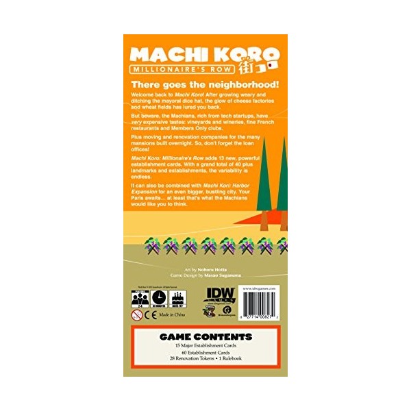 Machi Koro Millionaires Row Board Game by IDW Games