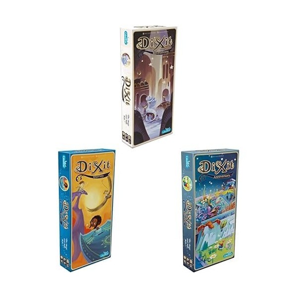 Libellud - Lot 3 Extensions - Dixit édition 2022 : Révelations + Journey + Anniversaire - Une Image Vaut Mille Mots - Jeu de 