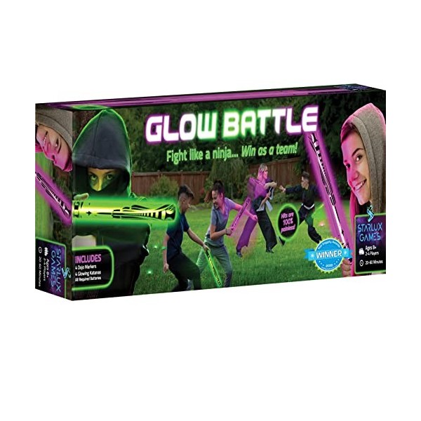 Starlux Games Glow Battle : Un Jeu illuminé dépées et de Ninjas - Jeu de Plein air pour Les Enfants et Les Adolescents – Ega