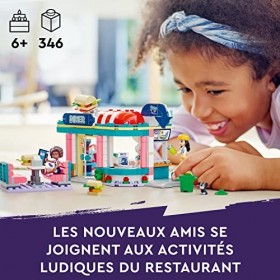 LEGO 41728 Friends Le Snack du Centre-Ville, Jouet Enfants, Filles et Garçons Dès 6 Ans, avec Mini-Poupées Liane, Aliya et Re