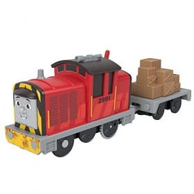Fisher-Price Thomas et ses Amis, Locomotive motorisée Salty, véhicule fonctionnant à piles, avec wagon de marchandises, à col