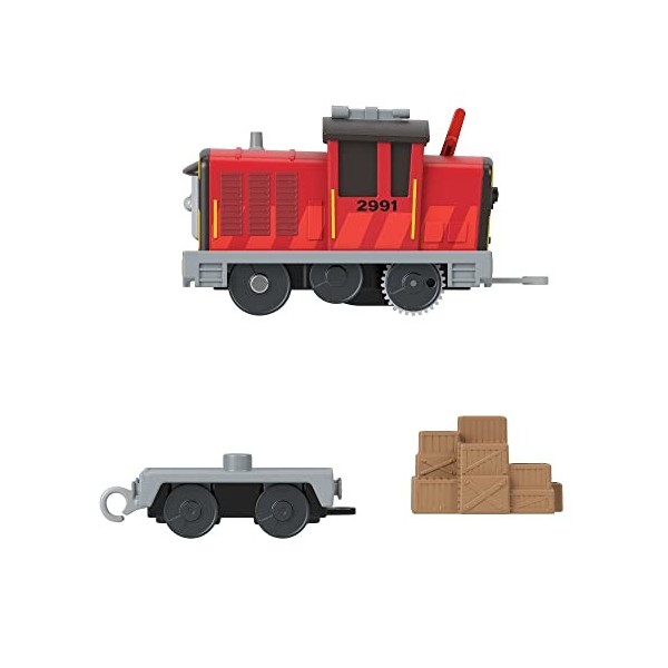 Fisher-Price Thomas et ses Amis, Locomotive motorisée Salty, véhicule fonctionnant à piles, avec wagon de marchandises, à col