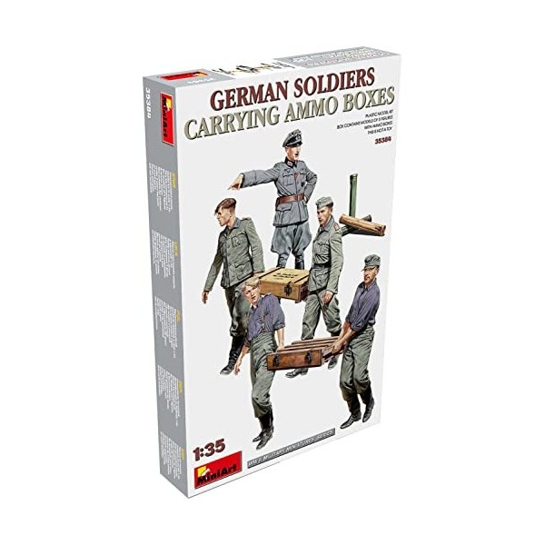 MiniArt MIN35384 Kit de modélisme de soldats allemands portant des boîtes à munitions 1:35