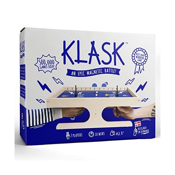 KLASK - Jeu de fête magnétique du Danemark - pour Les familles et Les Adultes - Jeu de société primé - pour Ceux Qui Aiment L