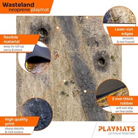 PLAYMATS- Gaslands Bataille, Jeu, Tapis en Caoutchouc, A006-R-gl, Wasteland, 36" x 36" / 91,5 cm x 91,5 cm