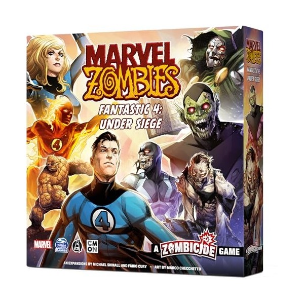 Marvel Zombies Fantastic 4 Under Seige Extension – Jeu de société de stratégie, jeu coopératif pour enfants et adultes, jeu d