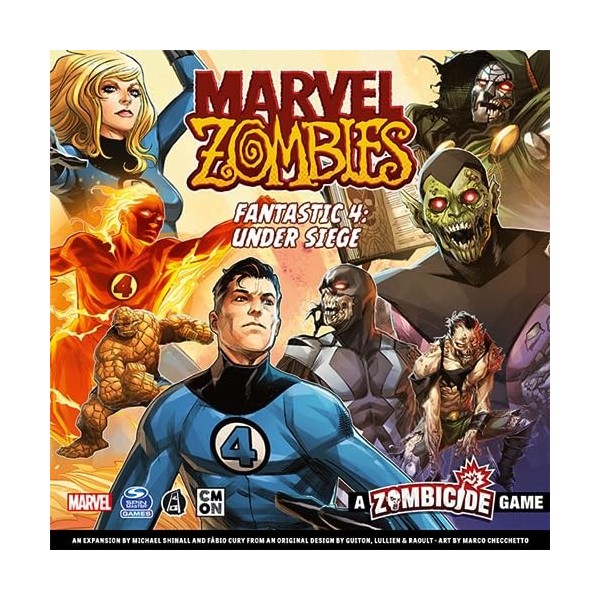 Marvel Zombies Fantastic 4 Under Seige Extension – Jeu de société de stratégie, jeu coopératif pour enfants et adultes, jeu d