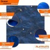 PLAYMATS- Dystopian Wars Bataille, Jeu, Tapis en Caoutchouc, A027-R-dw, Bleu océan, 36" x 36" / 91,5 cm x 91,5 cm