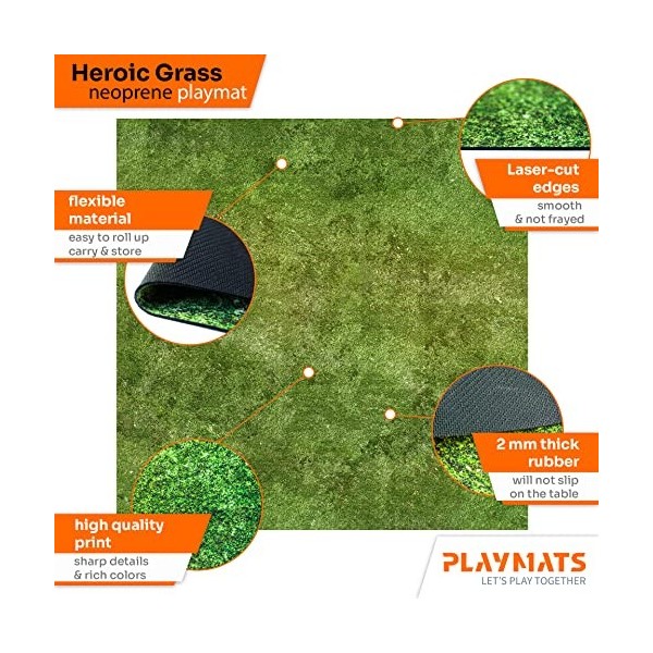 PLAYMATS- Tanks Bataille, Jeu, Tapis en Caoutchouc, A002-R-tanks, Herbe héroïque, 36" x 36" / 91,5 cm x 91,5 cm