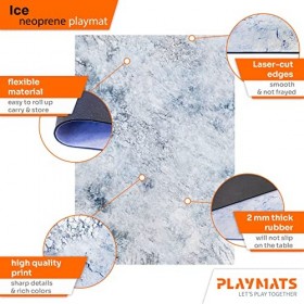 Tapis en Caoutchouc pour Jeux de Bataille – Warhammer 40K – Ice 112 x 76 cm