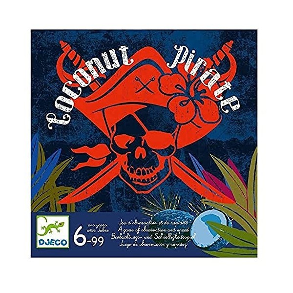 DJECO Jeu daction et de réflexion Jeux éducatifs DJECOJeu Coconut Pirate Multicolore 15 