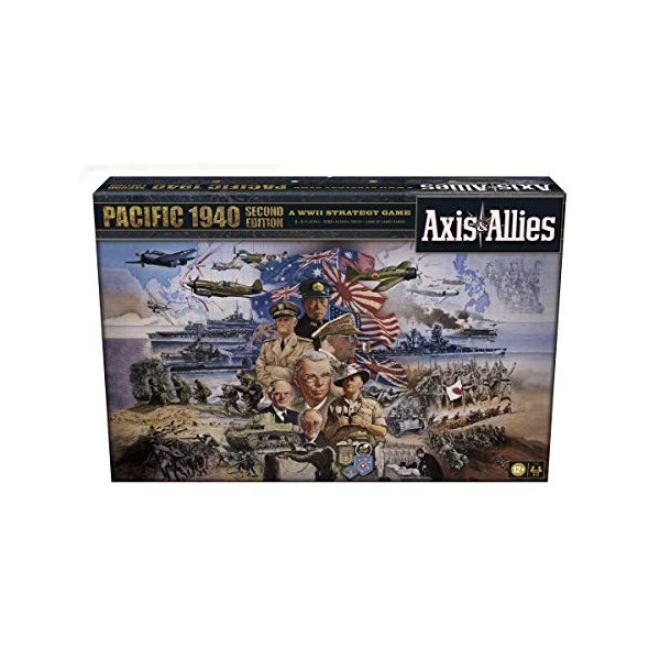 Hasbro Gaming Avalon Hill Axis & Allies Pacific 1940 Second Edition WWII Strategy Board Game, with Extra Large Gameboard, Age