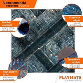 PLAYMATS- Batman Miniature Game Bataille, Jeu, Tapis en Caoutchouc, A048-R-batman, Necromunda, 36" x 36" / 91,5 cm x 91,5 cm