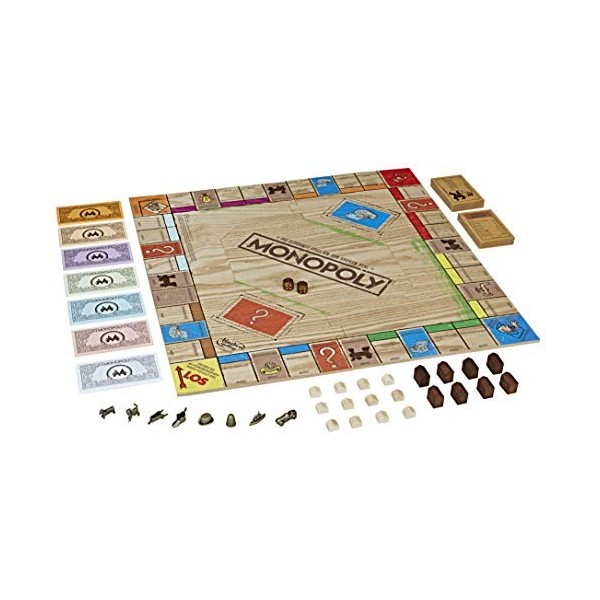 Monopoly Rustic, édition spéciale en bois, le classique des jeux de société, exclusif à Amazon allemand 