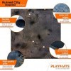 PLAYMATS- Tanks Bataille, Jeu, Tapis en Caoutchouc, A010-R-tanks, Ruined City, 36" x 36" / 91,5 cm x 91,5 cm