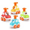 Own1one Voitures Jouets pour Enfants, 4Pcs Press Go Petite Voiture pour garçons 1 2 3 Ans, Véhicules Jouets Cadeaux pour Bébé