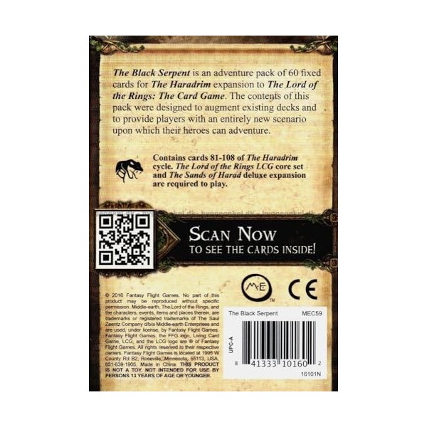 Fantasy Flight Games The Black Serpent: Lord of The Rings LCG - English