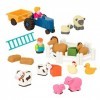 Battat BT2662Z Ensemble de Jeu Animaux de la Ferme – 25 Jouets de la Ferme pour les Tout-Petits – Animaux, Clôtures, Fermiers