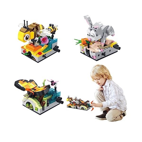 Dawdix 3 in1 Panda Blocs de Construction Jouets de Construction Briques Animaux Blocs de Construction Figures Jouets Animaux 