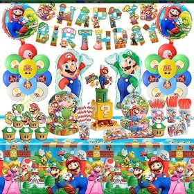 Dekewe 121PCS Ensemble Vaisselle Fête Kit Mari, Decoration Anniversaire avec Assiette Nappe Ballon Bannière danniversaire, K