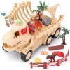 Camion Dinosaure Jouet pour Enfants 3-5 ans, Dinosaure Camion Transport Jouet avec Lumière et Son pour Les Enfants, Figurine 