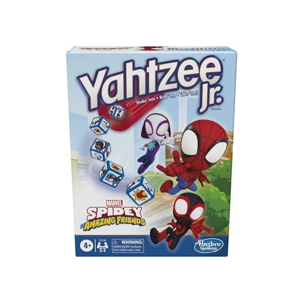 Spidey and His Amazing Friends Yahtzee Jr. Marvel Edition Jeu de société pour enfants à partir de 4 ans - Jeu de comptage et 