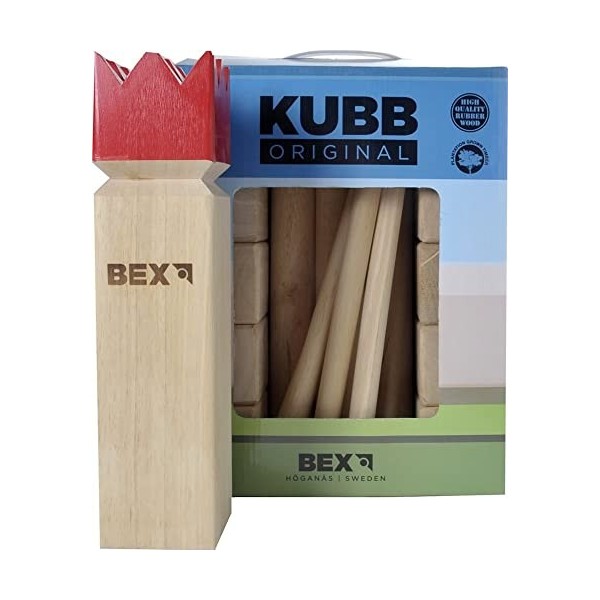 Bex Kubb Viking Original Rode Koning - Rubberhout