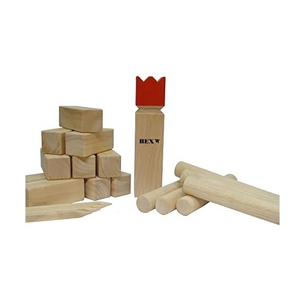 Bex Kubb Viking Original Rode Koning - Rubberhout