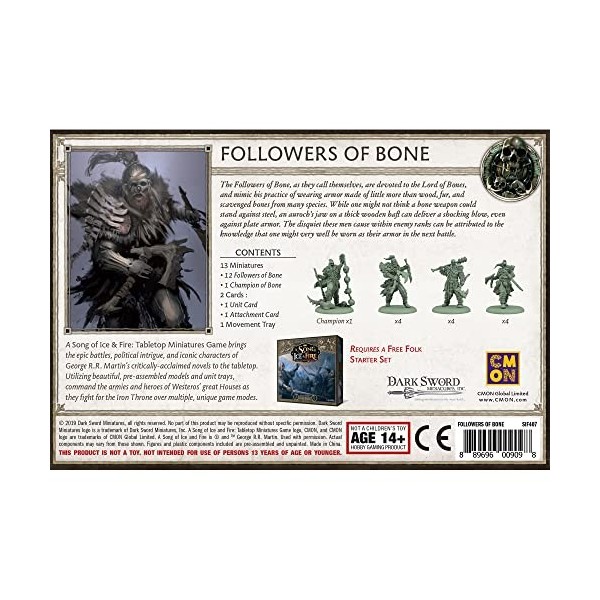 Cool Mini or Not - A Song of Ice and Fire : Free Folk Followers of Bone Unit Expansion - Miniature Game