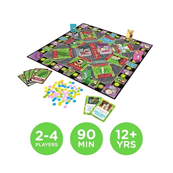 AQUARIUS Rick & Morty Card Scramble Board Game - Rick & Morty TV Show Themed Board Game - Family Fun for Kids & Adults - Offi
