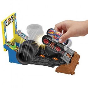 Hot Wheels Coffret de jeu Monster Trucks Arena Smashers Race Ace Défi Carambolage avec camion Race Ace à l’échelle 1/64 et 1 
