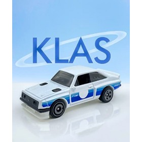 Hot Wheels Ford Escort RS2000 blanc et bleu 1/10 Retro Racers 2023 - 4/250 carte courte – Livré dans un étui de protectio