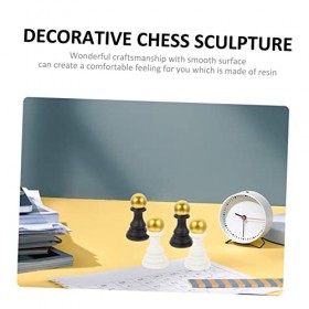 ibasenice 8Pcs Simulation DÉchecs Perfection Sculpture DÉchecs Décor Échecs Figurine À Collectionner Ornement DÉchecs Rési