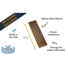 Wood Expressions Solide Bois de Noyer Classique Continue de piquets de Lot de 3&nbsp;Track Tableau en métal avec Pinces à Linge