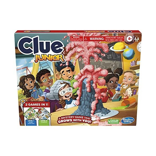 Clue Jeu junior 2 faces 2 jeux en 1, jeu Clue Mystery pour jeunes enfants de 4 ans et plus, jeux pour enfants de 2 à 6 joueur