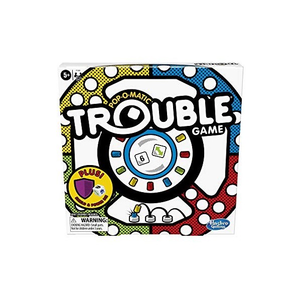 Cenyo Hasbro Gaming Trouble Board Game Includes Bonus Power Die and Shield, Game for Kids Ages 5 and Up, 2-4 Players Amazon 