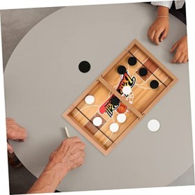 ibasenice 2 Ensembles Rebondissants Gagnant DÉchecs Jeux De Société Jouets Air Hockey Table Puck Jeu De Société Rapide Frond