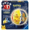 Ravensburger - Puzzle 3D Ball illuminé - Pokémon - A partir de 6 ans - 72 pièces numérotées à assembler sans colle - Socle lu