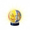 Ravensburger - Puzzle 3D Ball illuminé - Pokémon - A partir de 6 ans - 72 pièces numérotées à assembler sans colle - Socle lu