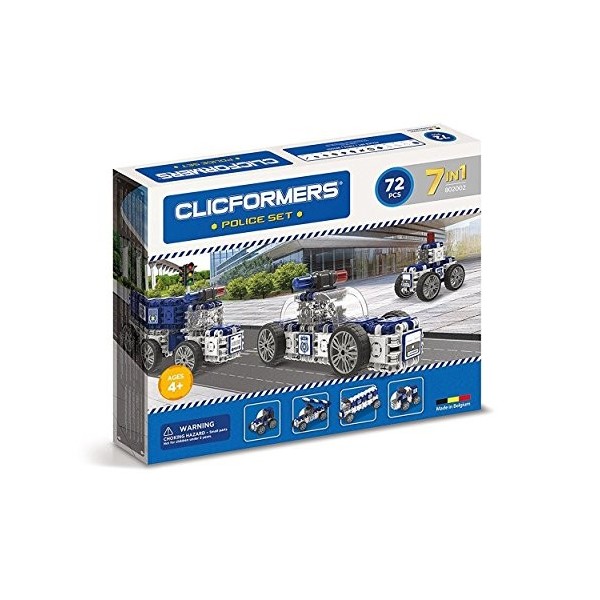 Clicformers- Jeux de Création-Set Police-72 Pièces, 802002 FR