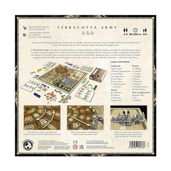 GTS Distribution Terracotta Army - Jeu de société de stratégie Empire Ancient, à partir de 14 ans, 1 à 4 joueurs, 90 à 120 mi