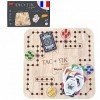 YOOJEUX® TAC-TIK L’Original – 2 à 4 Joueurs – Inclus Cartes pour Jouer au Tock – Jeu de Société Plateau Bois Massif – Fabriqu