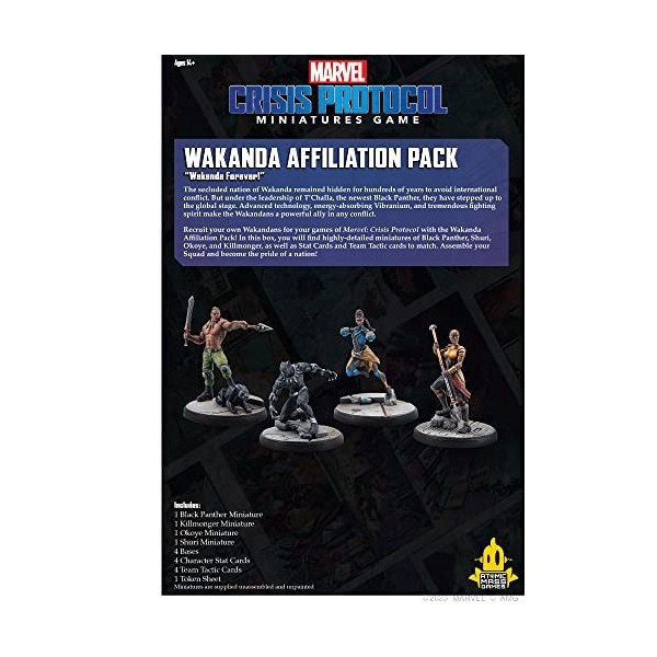 Atomic Mass Games Marvel Crisis Protocol Wakanda Affiliation Pack | Jeu de combat miniatures | Jeu de stratégie pour adultes 