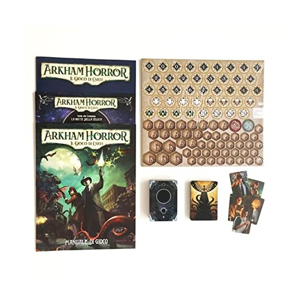 Asmodee - Arkham Horror: Le Jeu de Cartes, LCG, Set de Base Mise à Jour 2021-1-4 Joueurs, 14+ Années, Edition en Italien